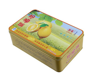 China Het Tindoos van de citroencake, het CYMK Gedrukte Gesorteerde Voedsel van de Metaalcontainer 0.23mm leverancier