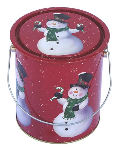 Het Tincontainer van de Kerstmisvakantie, Voedselrang met Metaalhandvat, Dia110xH130mm