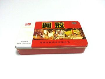 China Rode Gedrukte Vierkante Tincontainers met Dekking/Deksel, Dikte 0.23mm leverancier