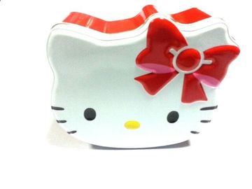 China Hello Kitty-de Containers van het Tinsuikergoed, kijkt Levendig enkel als een Katten Hoofd, Populair Punt leverancier