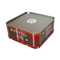 Van de het Tinvakantie van de Kerstmis het Lege Gift Metaal Tin Box met Tin van het Venster het Vierkante Koekje leverancier